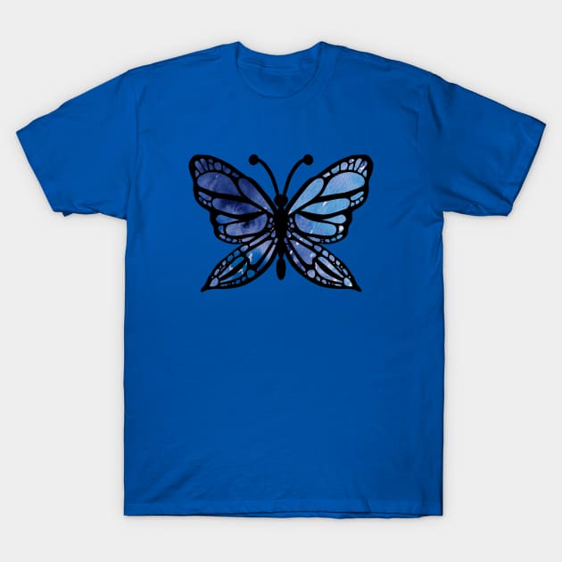 Blue Butterfly T-Shirt by bubbsnugg